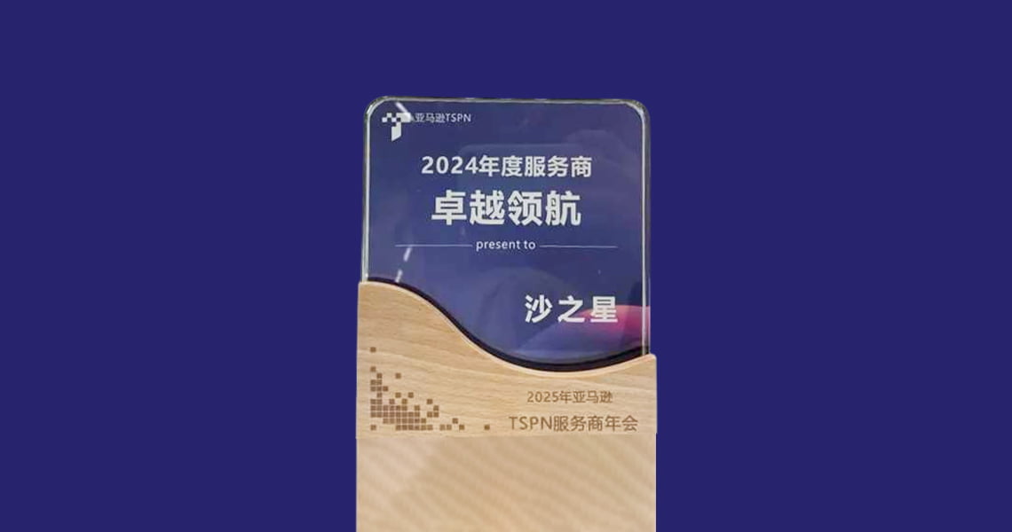 喜讯！沙之星跨境荣获「亚马逊TSPN 2024 年度服务商卓越领航奖」